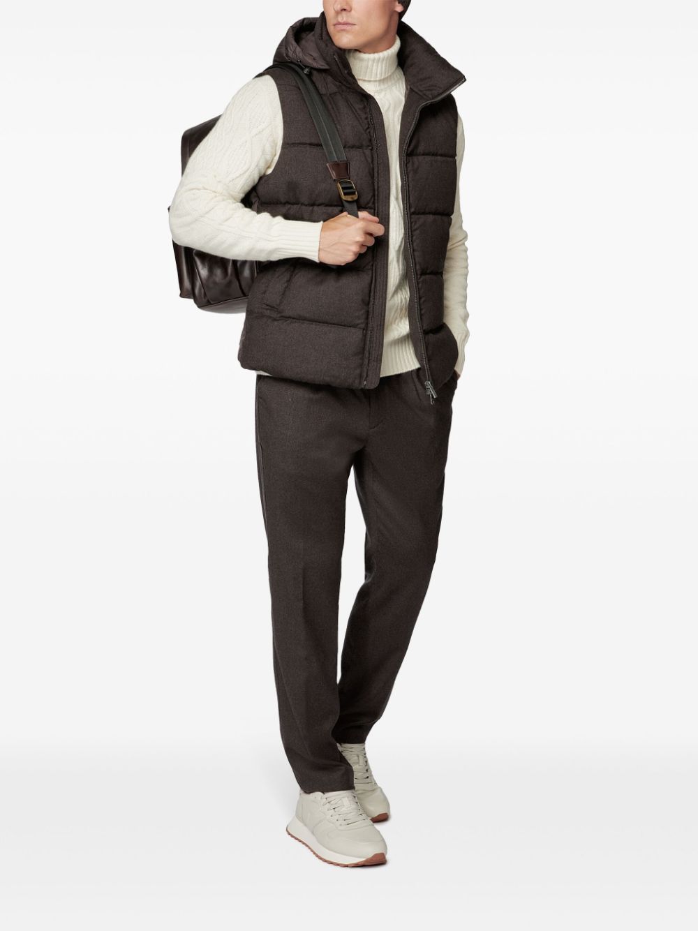 Boggi Milano Bodywarmer met capuchon - Brown