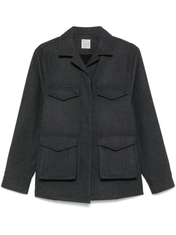 TOTEME Felted Cargo Jacket | Grey | FARFETCH
