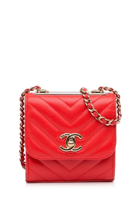 CHANEL 2019 Mini Chevron Quilted Lambskin Trendy CC Chain Wallet crossbody bag Women