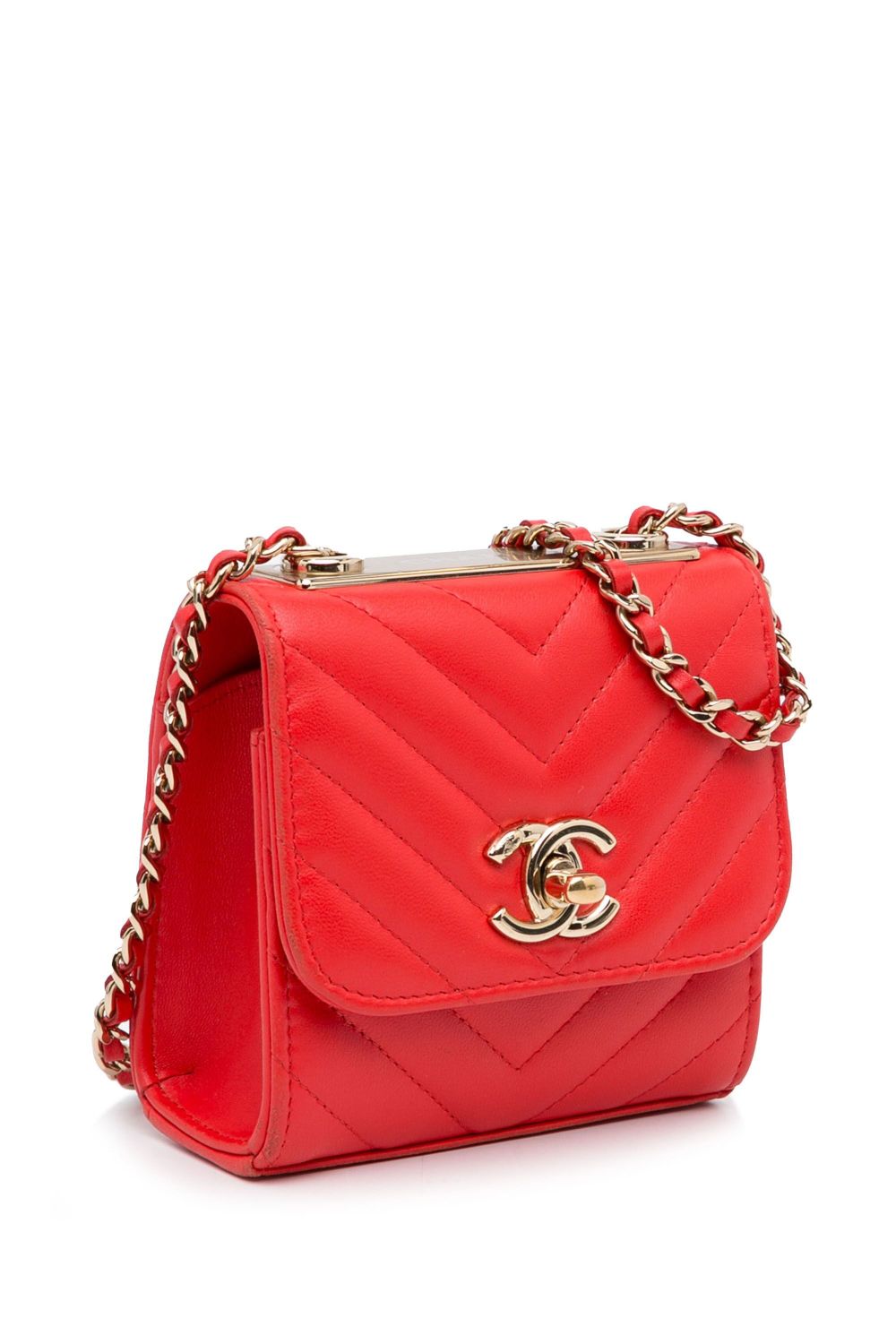 Cheap HOT SALE CHANEL 2019 Mini Chevron Quilted Lambskin Trendy CC Chain Wallet crossbody bag Women