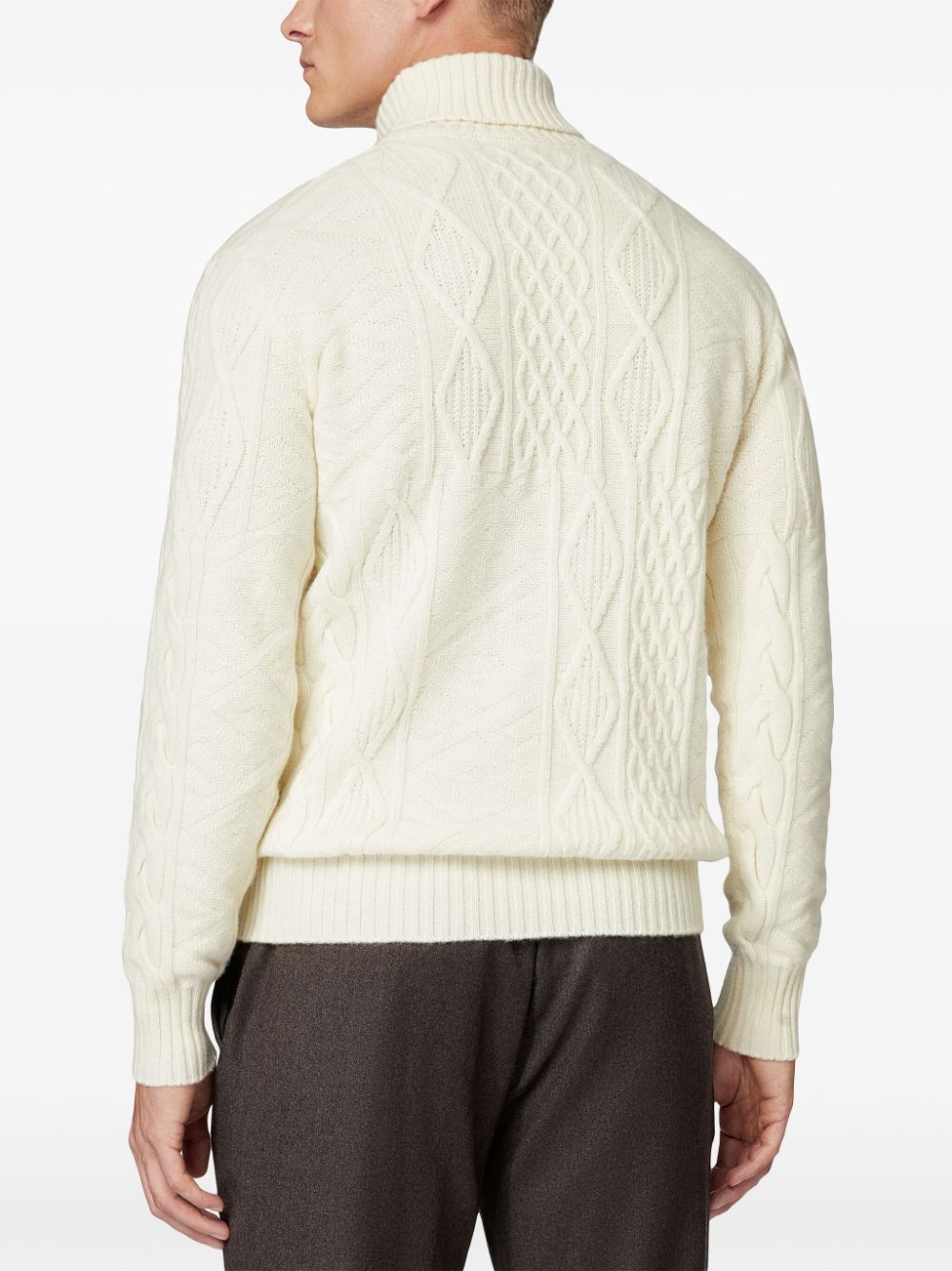 Shop Boggi Milano Mixed-knit Sweater In White