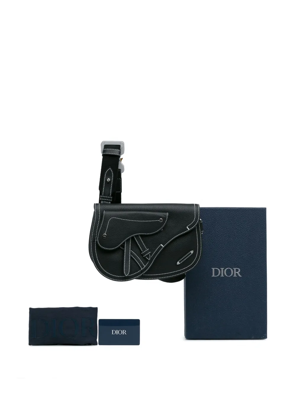 Cheap Christian Dior Pre-Owned 2022 Kaws Grained Calfskin Saddle Pouch crossbody bag WOMEN