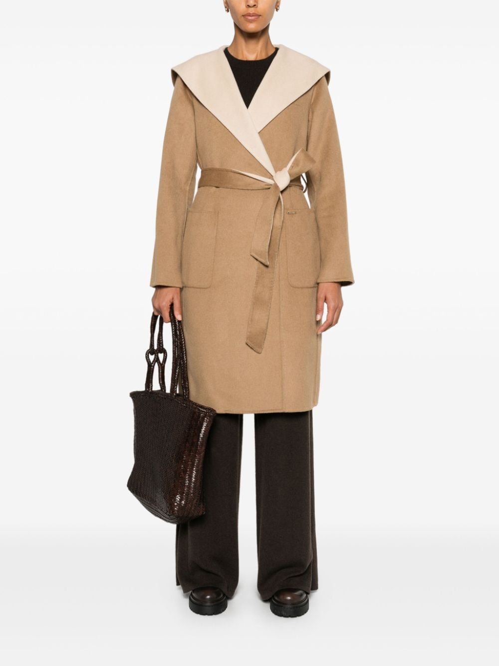 Image 2 of Michael Michael Kors two-tone hooded coat