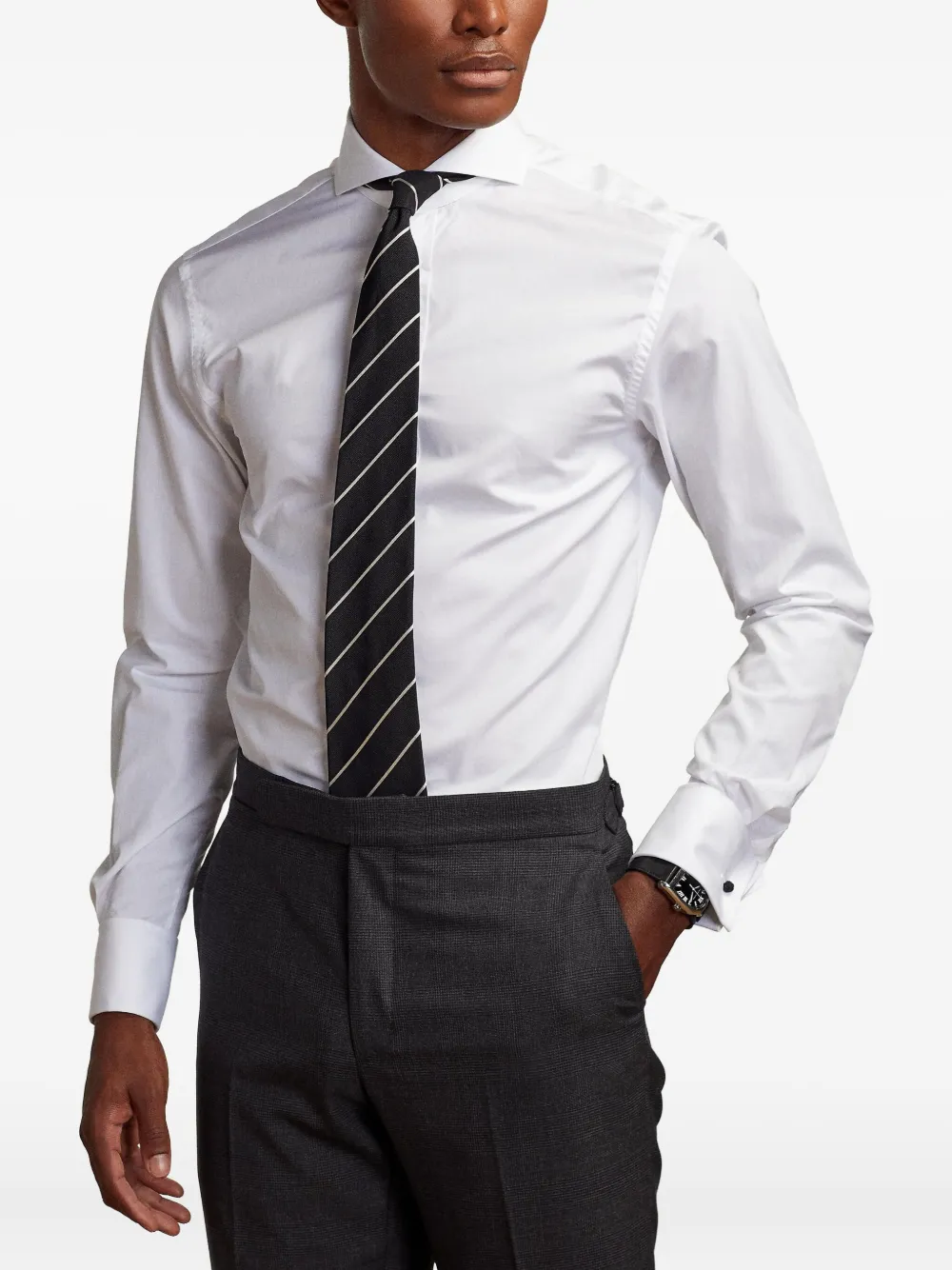 Ralph Lauren Purple Label Katoenen popeline overhemd Wit