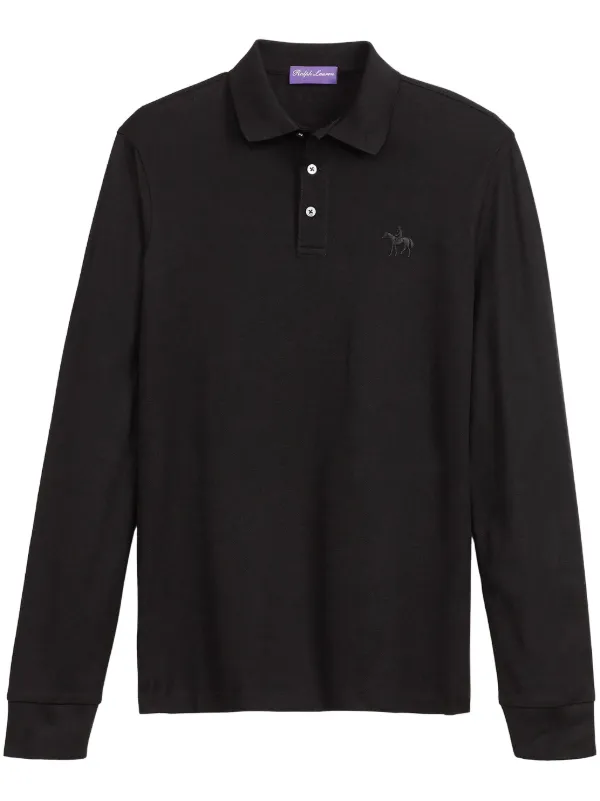 Ralph Lauren パープルレーベル 黒 ポロシャツ Ralph Lauren Purple Label ロゴ ポロシャツ | ブラック | FARFETCH JP
