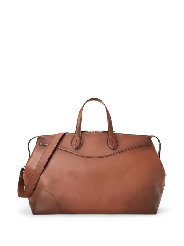 バッグ Ralph Lauren Purple Label Bag Ralph Lauren Purple Label Brown Leather Weekend Bag