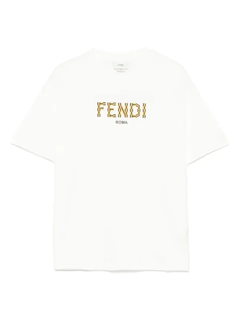 Fendi Kids logo-stamp T-shirt