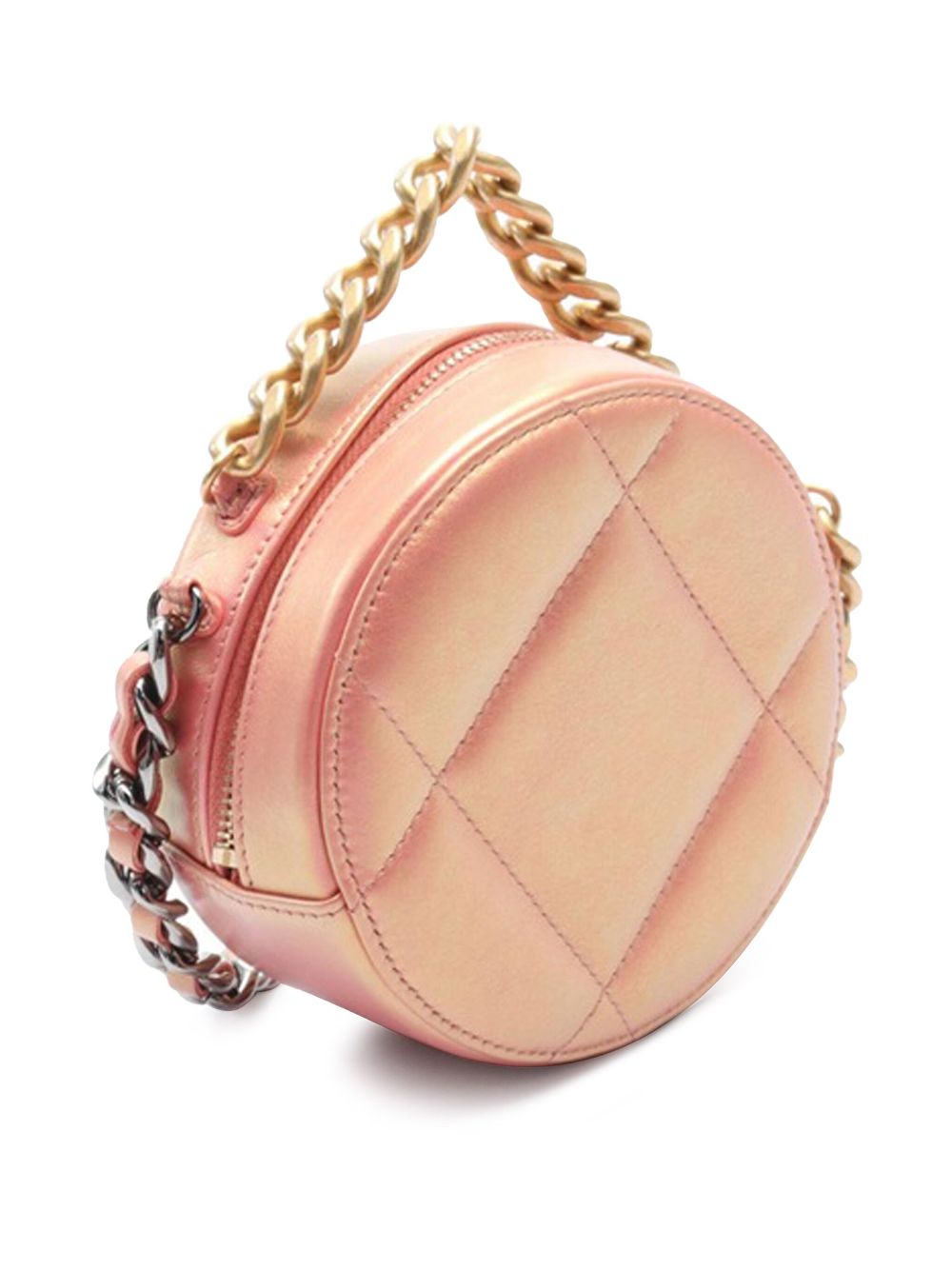 Affordable HOT SALE CHANEL 2020 Iridescent Lambskin 19 Round Clutch with Chain satchel Women