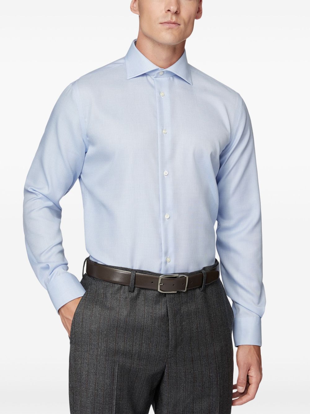 Boggi Milano cotton dobby-weave shirt Men