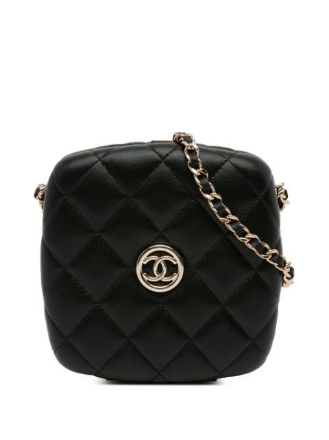 CHANEL 2021 Quilted Lambskin Compact Case vanity bag Women