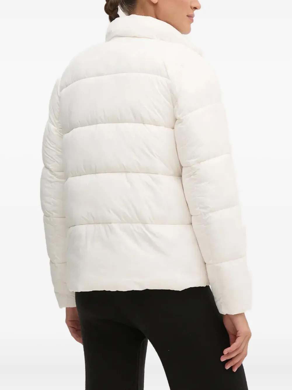 Guess Usa Zip-up Puffer Jacket In White