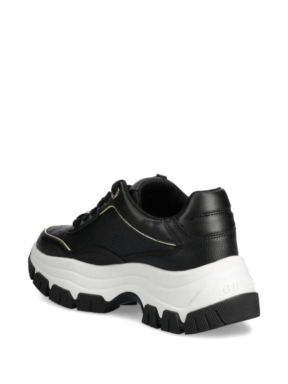 GUESS USA Sneakers met logoplakkaat en plateauzool Zwart