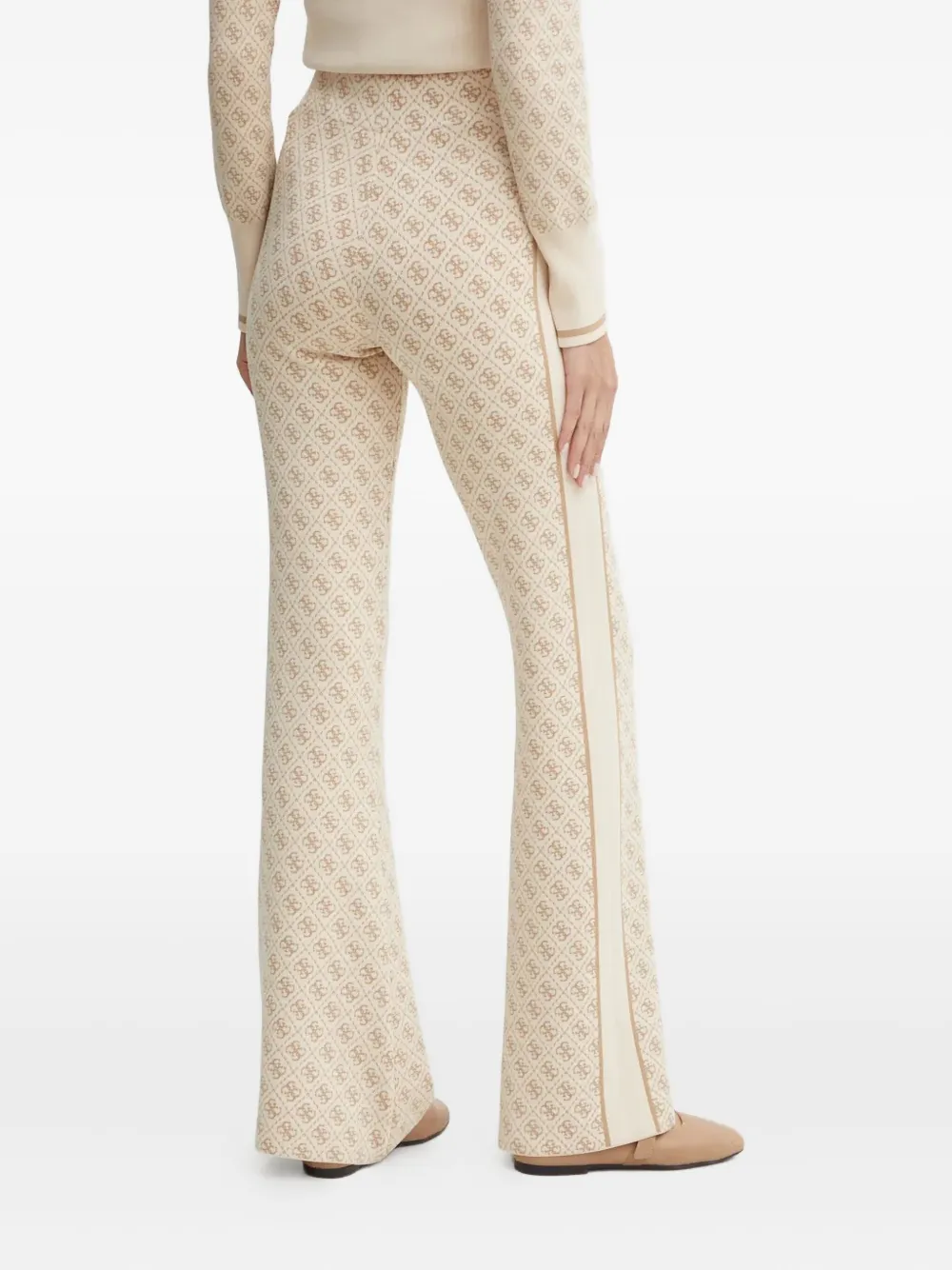 Guess Usa 4g-pattern Side-stripe Trousers In Neutral