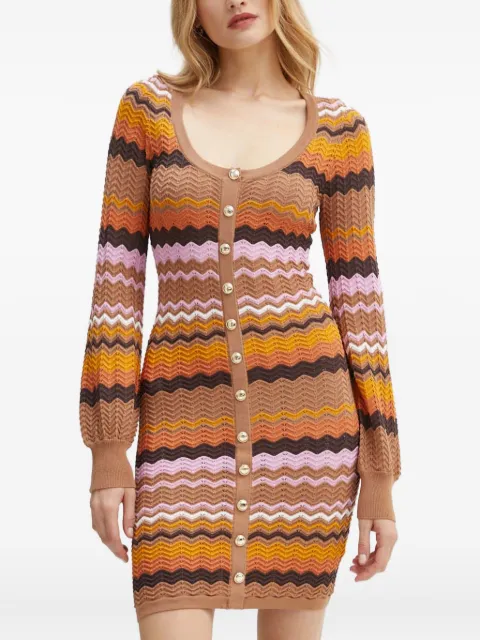 GUESS USA chevron-pattern long-sleeve mini dress