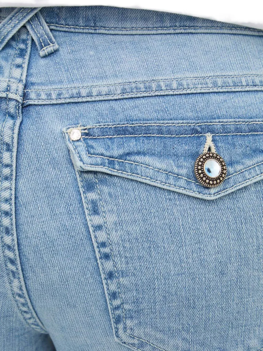 Guess Usa Hermosa Embellished-button Jeans In Blue