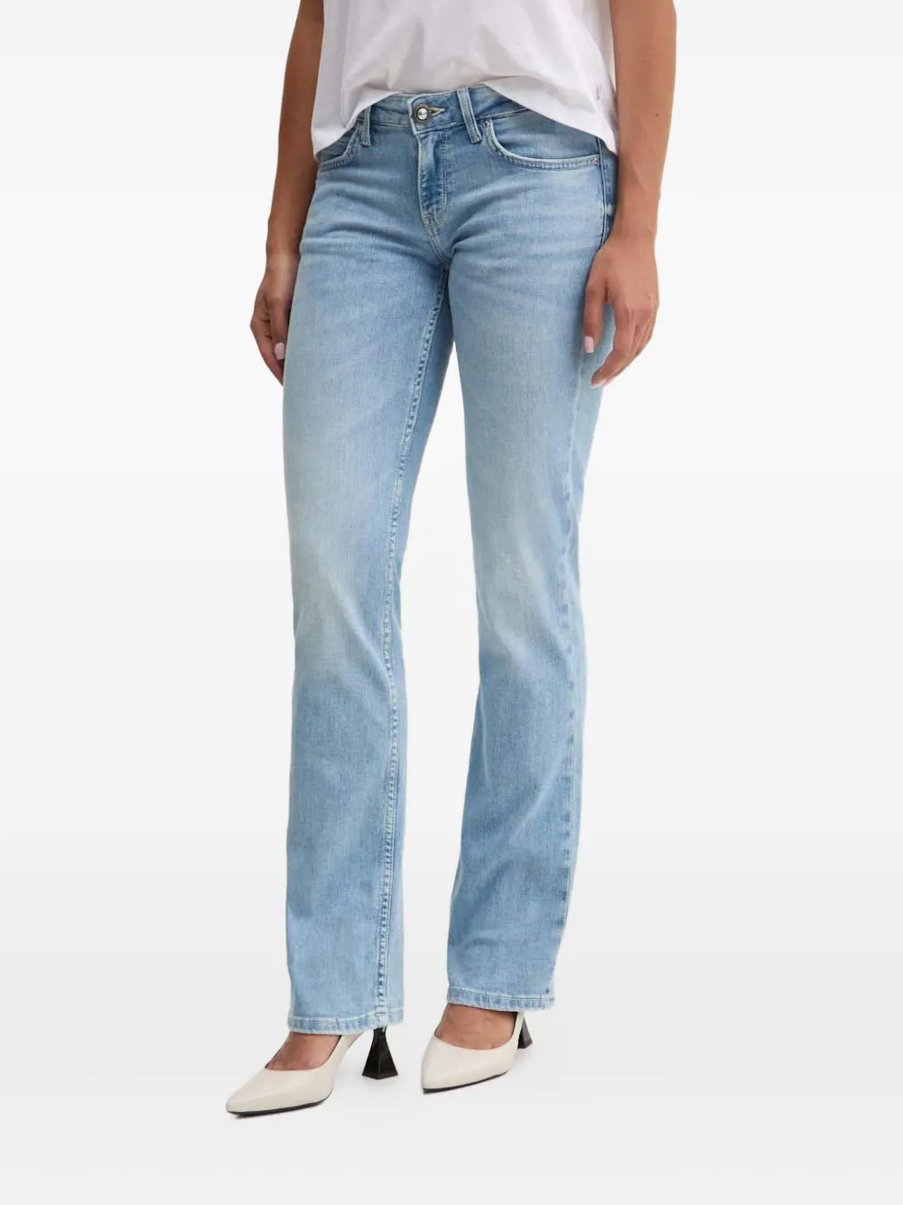 Guess Usa Hermosa Embellished-button Jeans In Blue