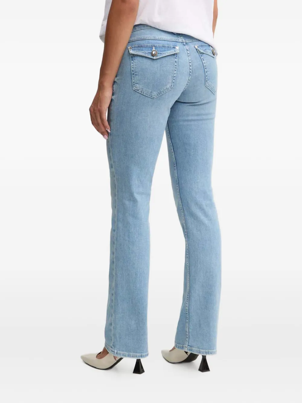 Guess Usa Hermosa Embellished-button Jeans In Blue