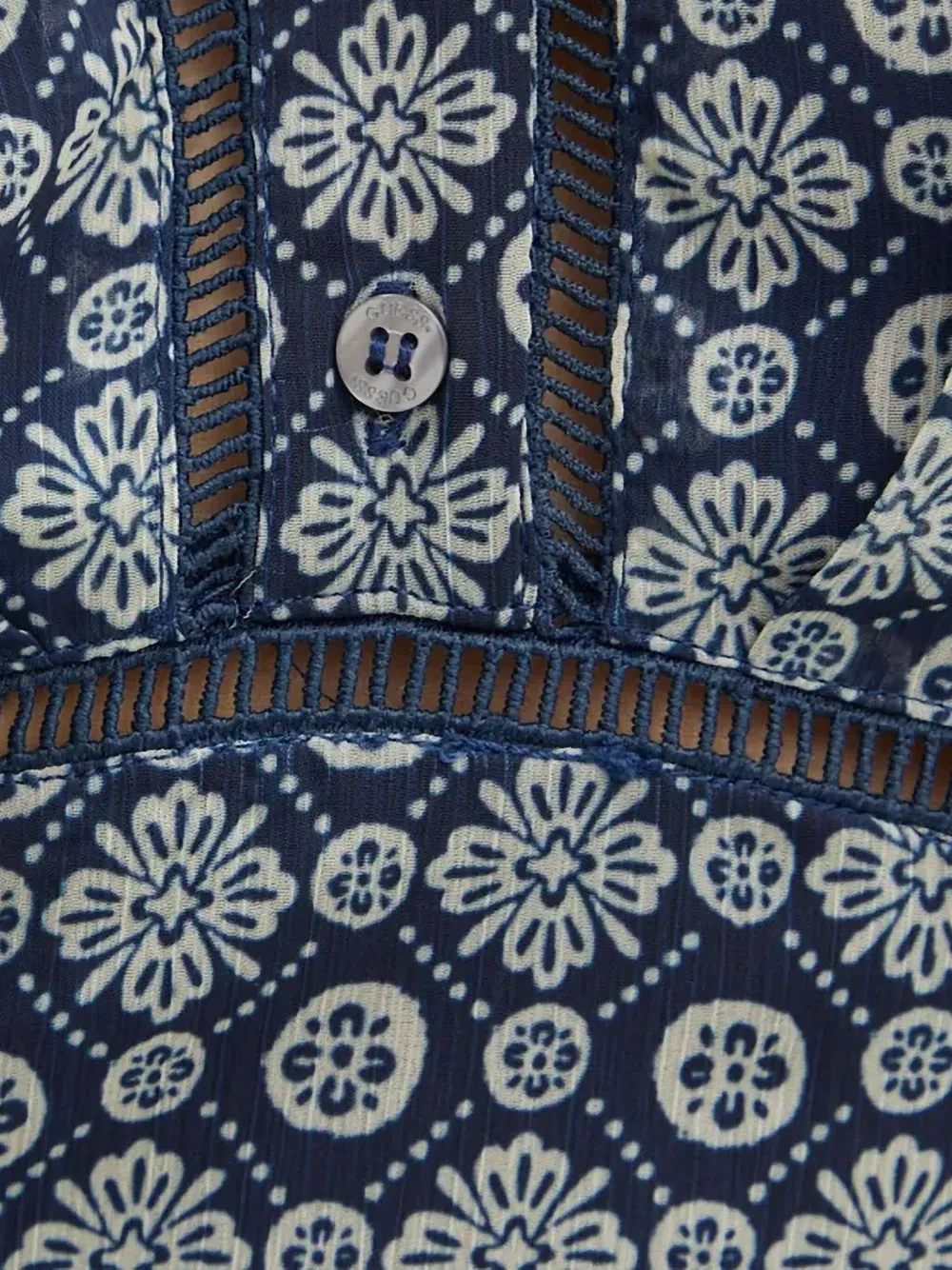 GUESS USA Mini-jurk met bloemenpatroon en V-hals Blauw