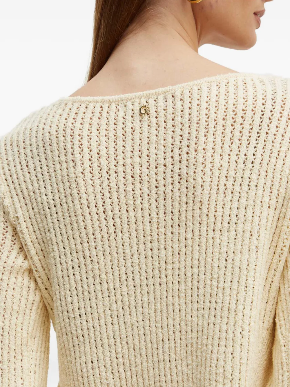 Guess Usa Tie-front Long-sleeve Cardigan In Neutral
