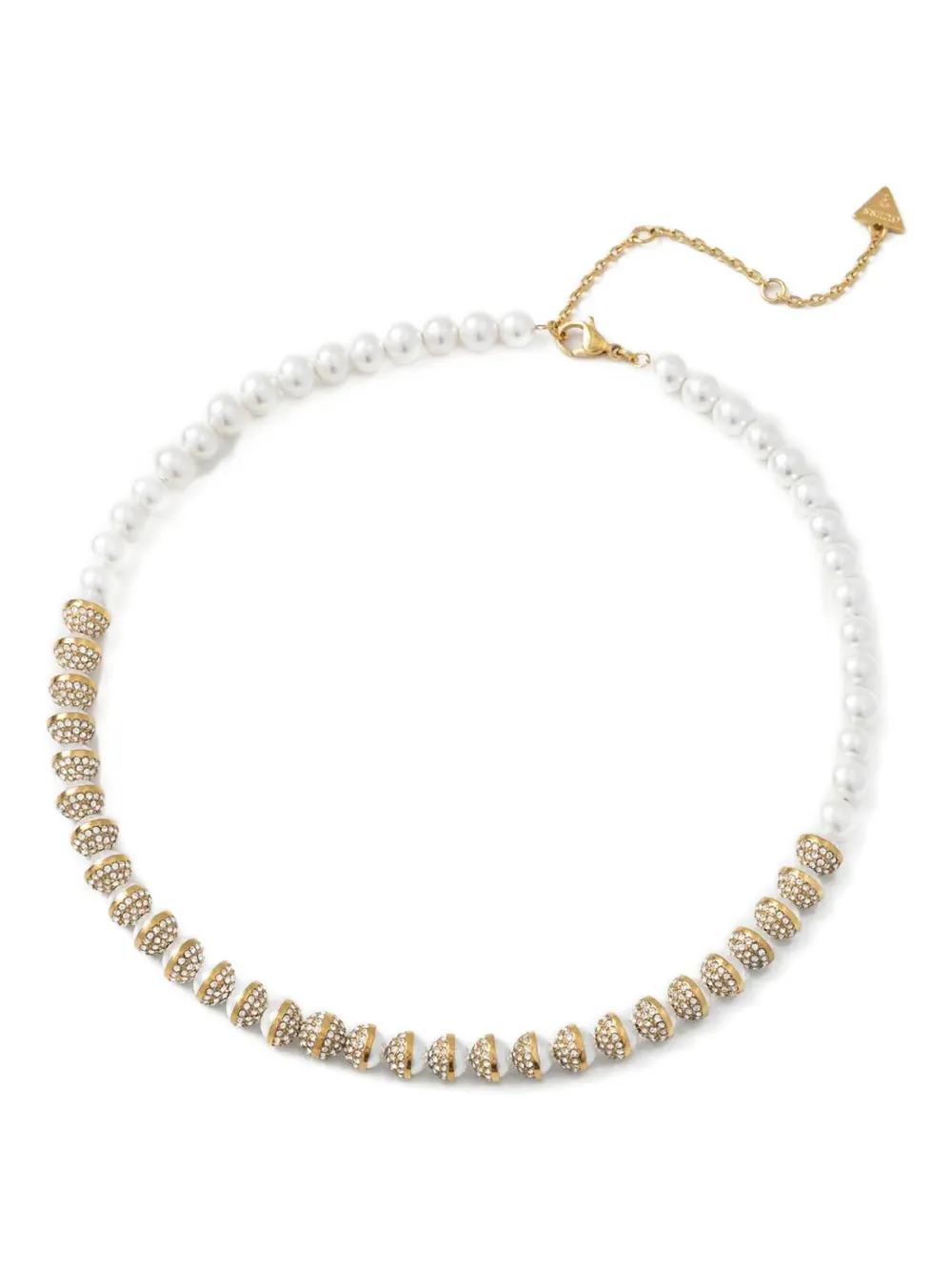 GUESS USA embellished-pearl necklace - Bianco