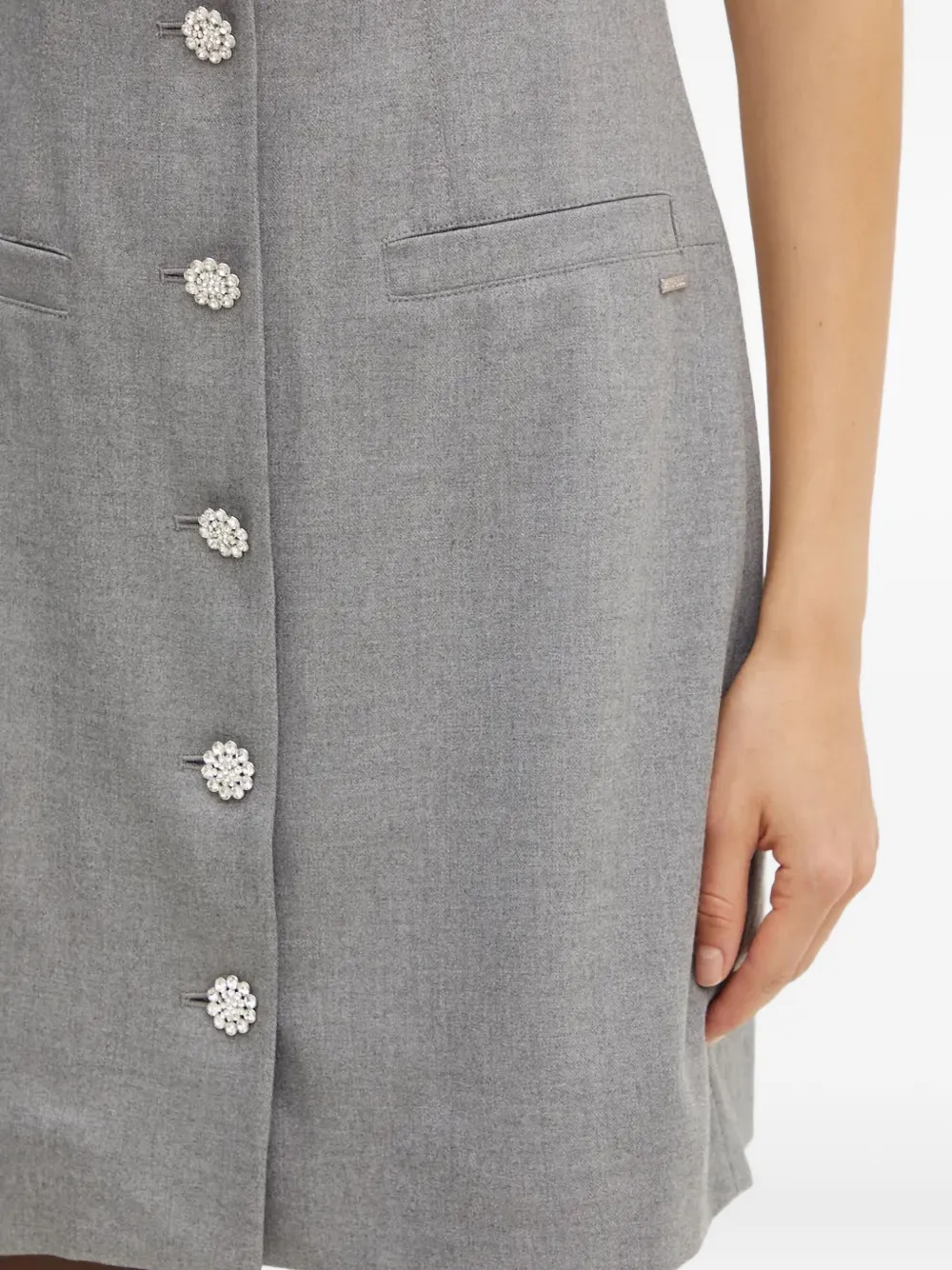 Guess Usa Button Sleeveless Mini Dress In Gray