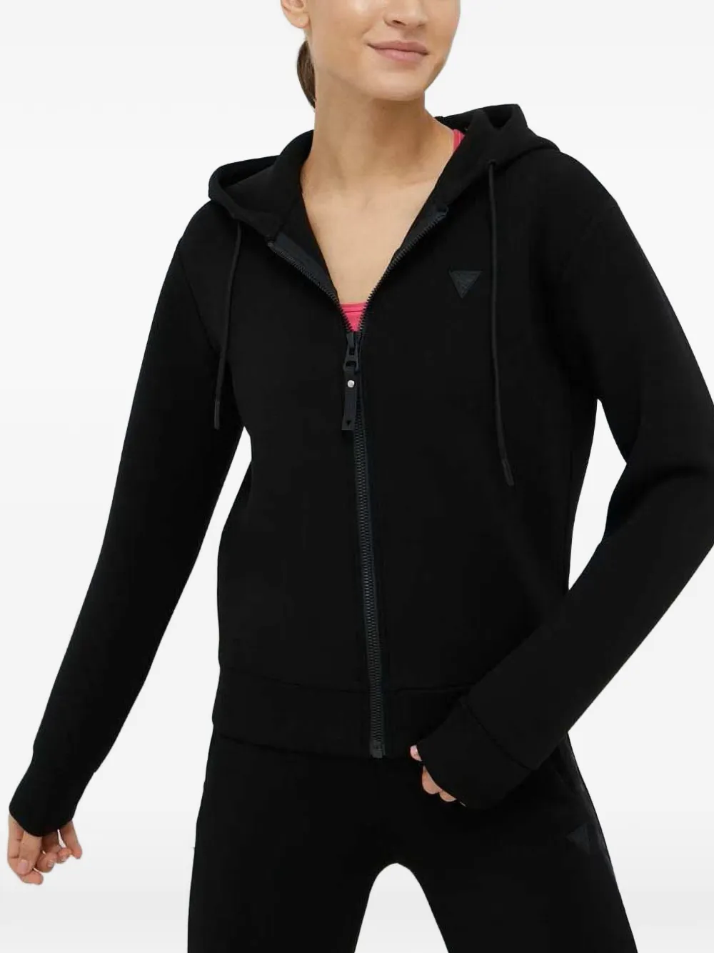 GUESS USA Felpa con cappuccio e logo - Nero