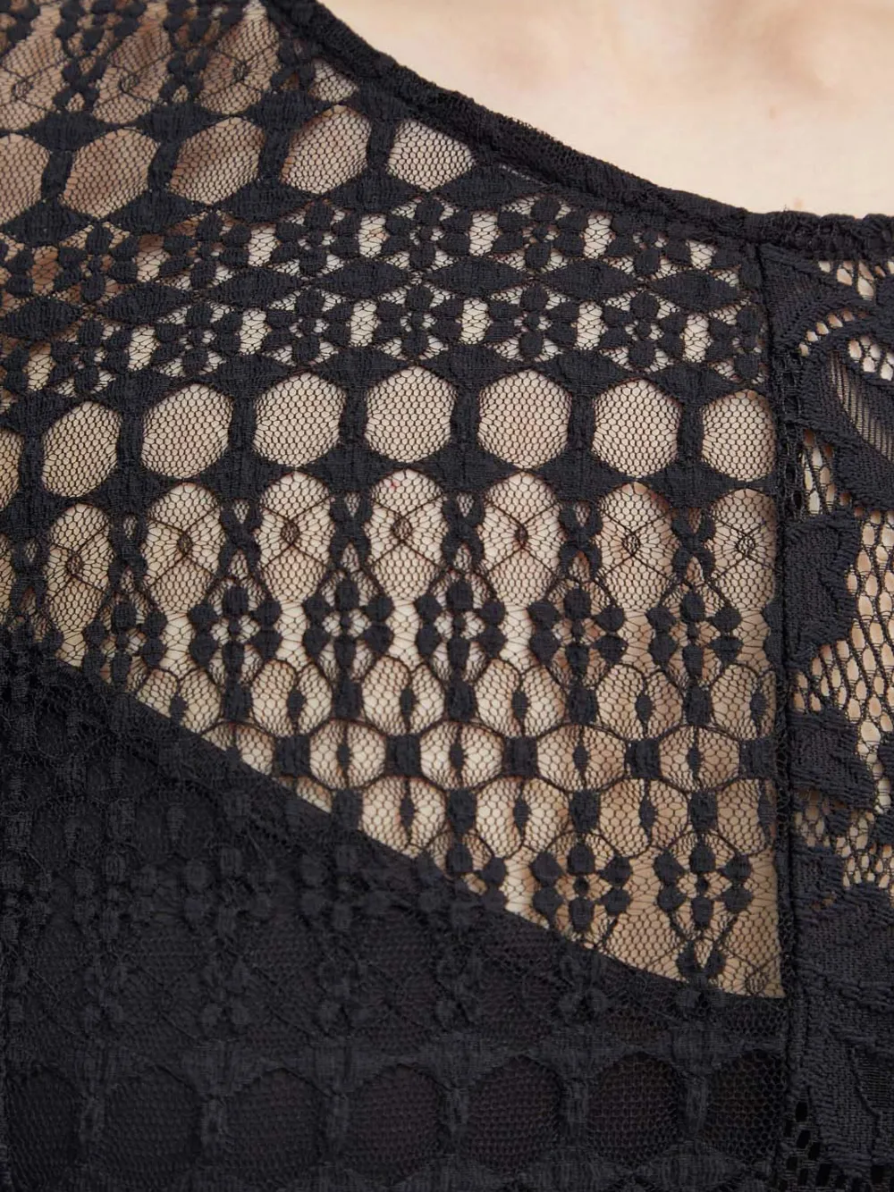 Guess Usa Flared-sleeve Lace Mini Dress In Black