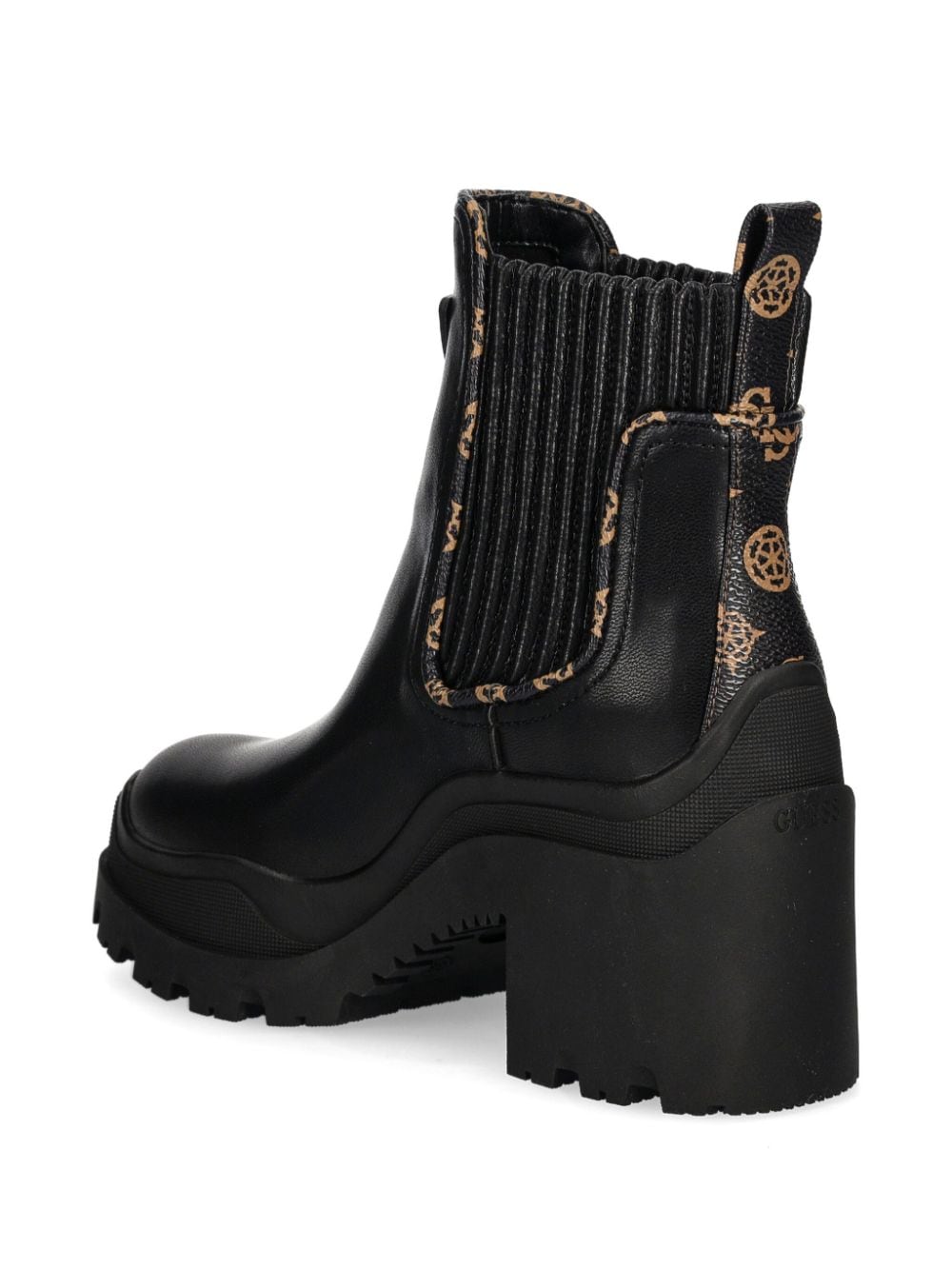 Shop Guess Usa Logo-print Boots In 黑色