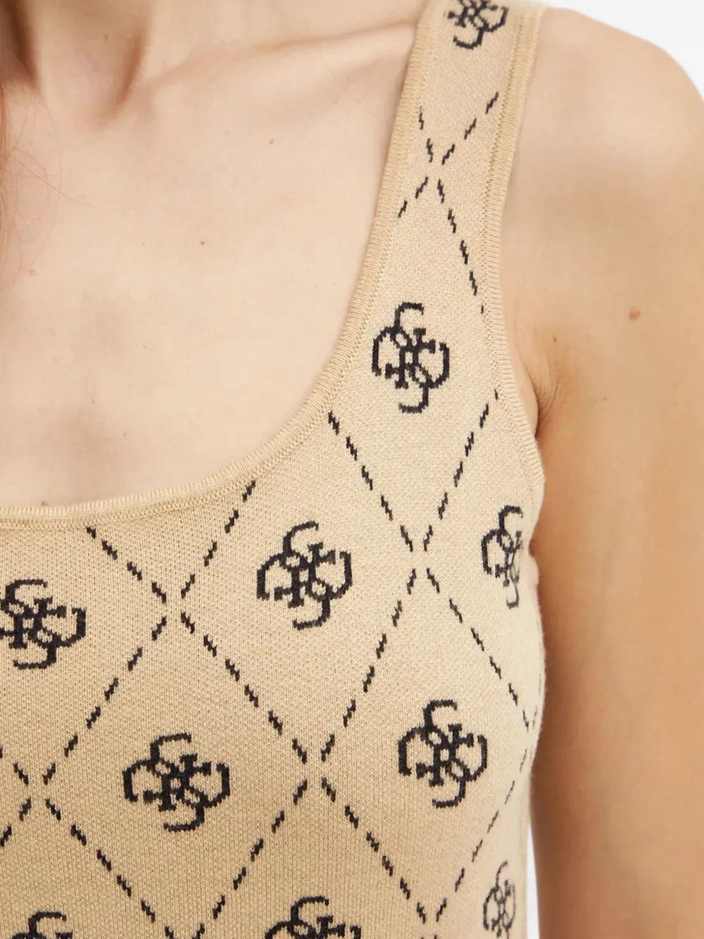 Guess Usa Patterned Sleeveless Mini Dress In Neutral