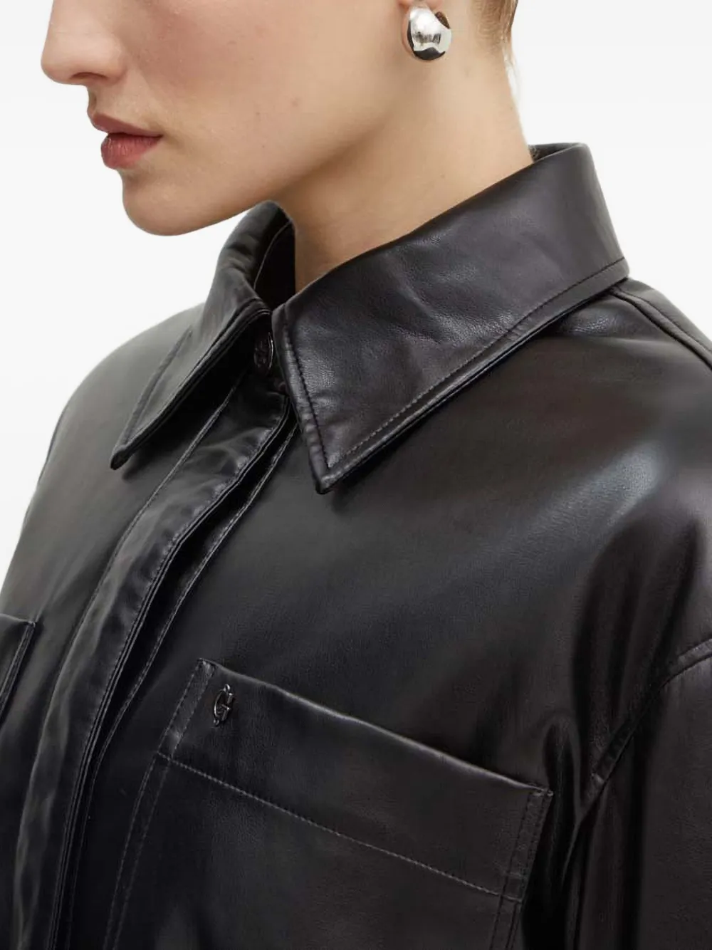 Guess Usa Long-sleeve Buttoned Jacket In Black