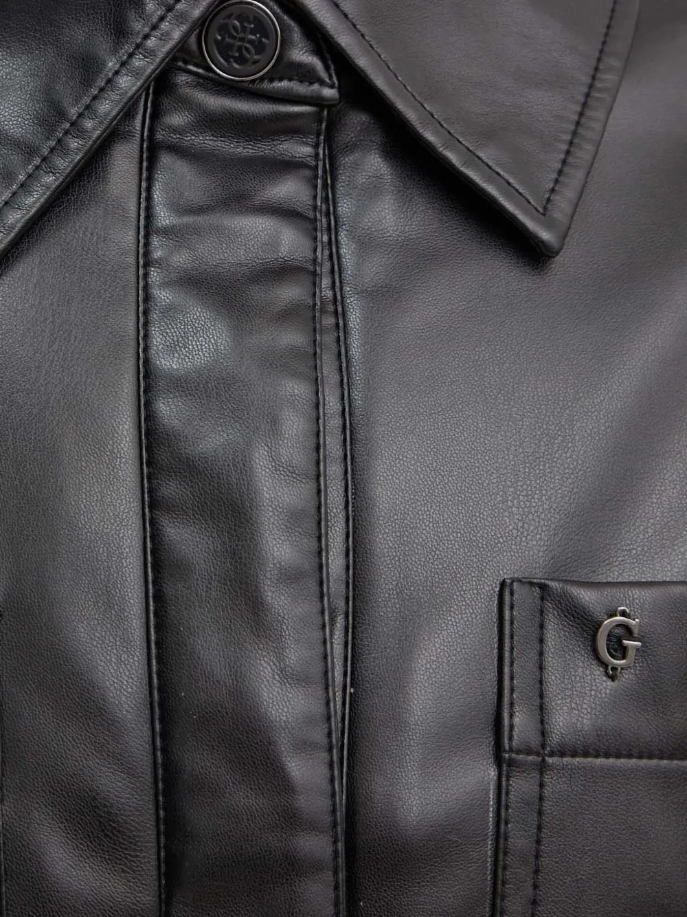 Guess Usa Long-sleeve Buttoned Jacket In Black
