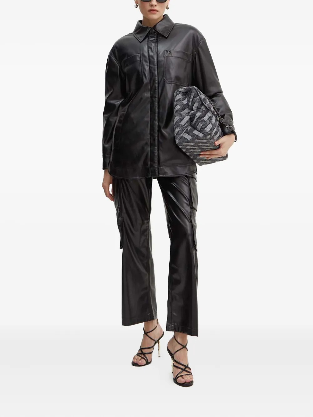 Guess Usa Long-sleeve Buttoned Jacket In Black