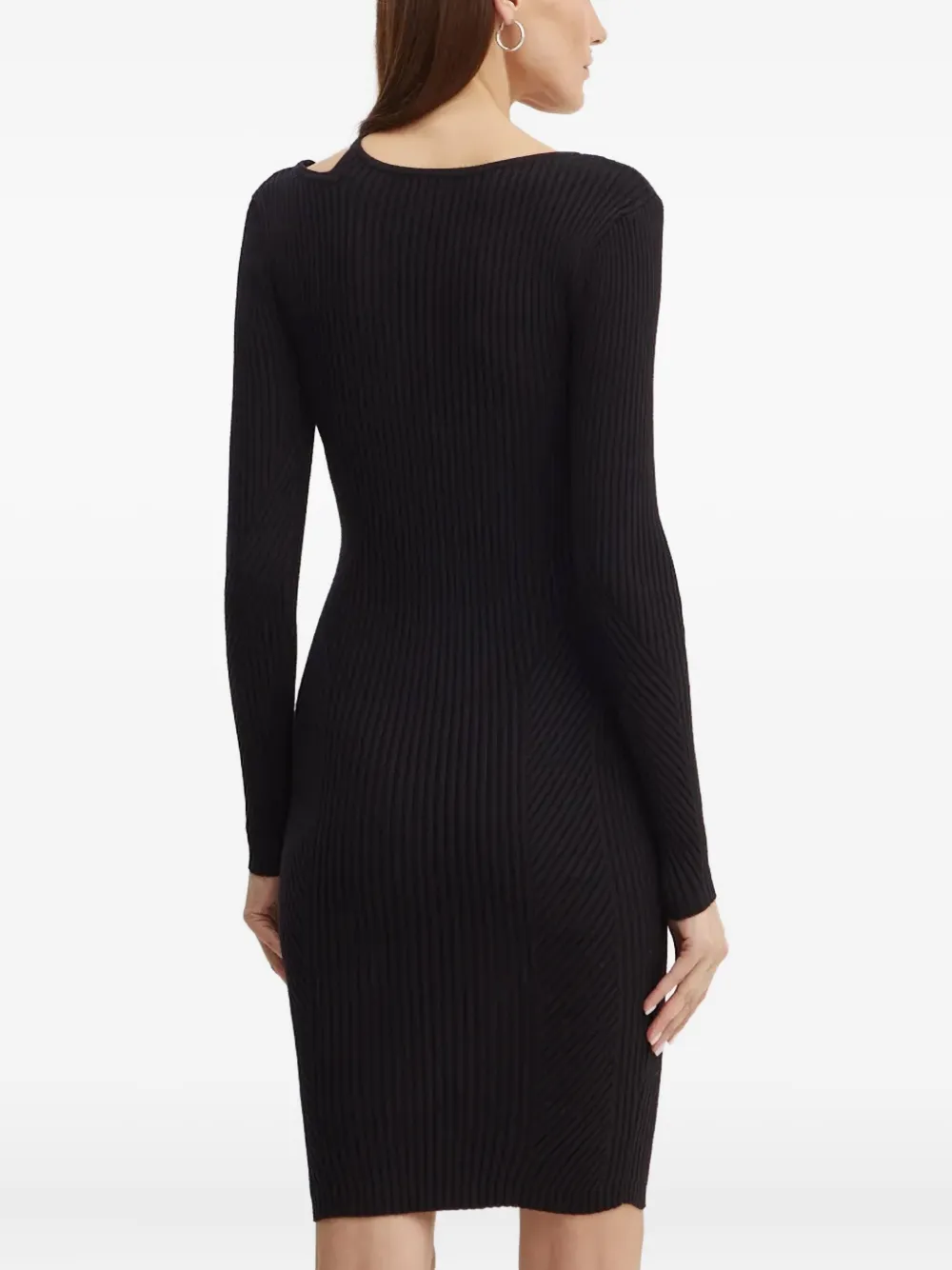 Guess Usa Cut-out Ribbed Midi Dress In Black