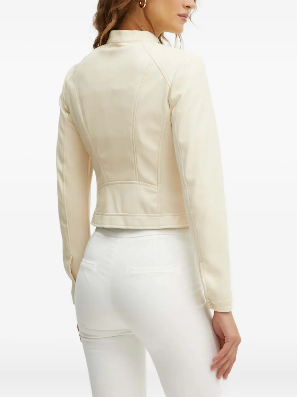 Guess Usa Zip-up Chest-pocket Jacket In Neutral