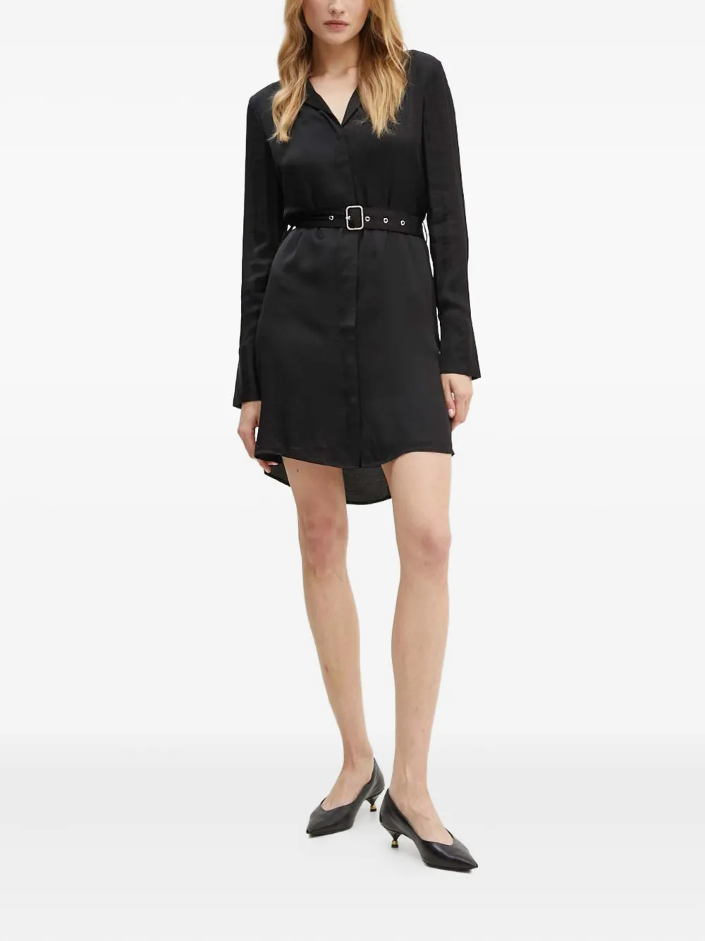 GUESS USA Mini-jurk met ceintuur en lange mouwen - Zwart