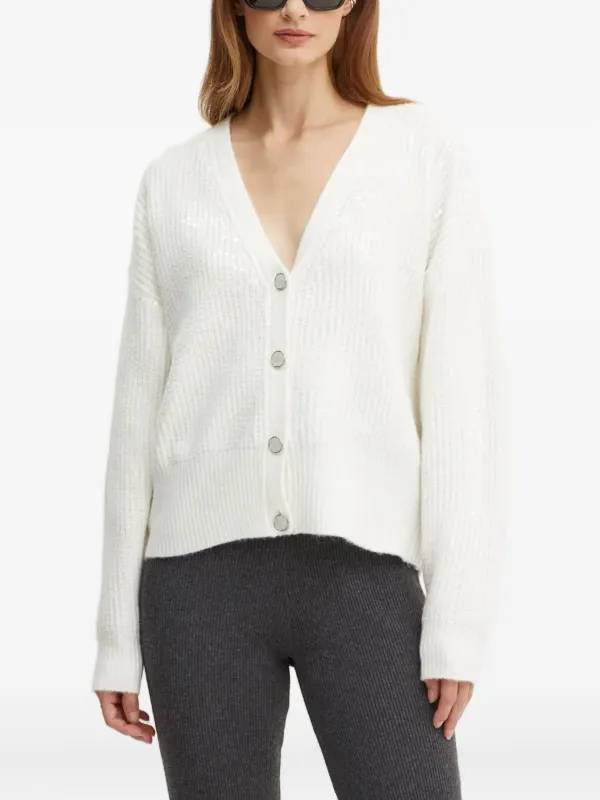 GUESS USA V-neck long-sleeve Cardigan White FARFETCH PH