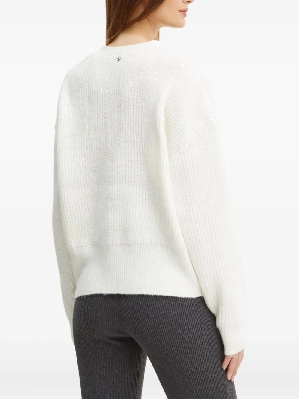 Guess Usa V-neck Long-sleeve Cardigan In White