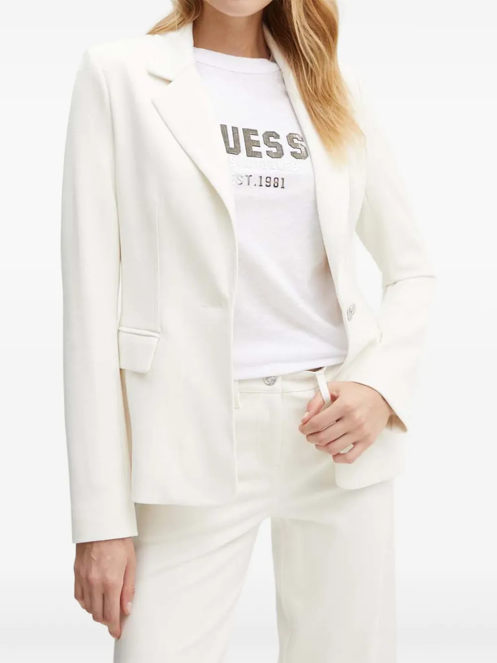 GUESS USA single-breasted buttoned blazer | White | Image 1