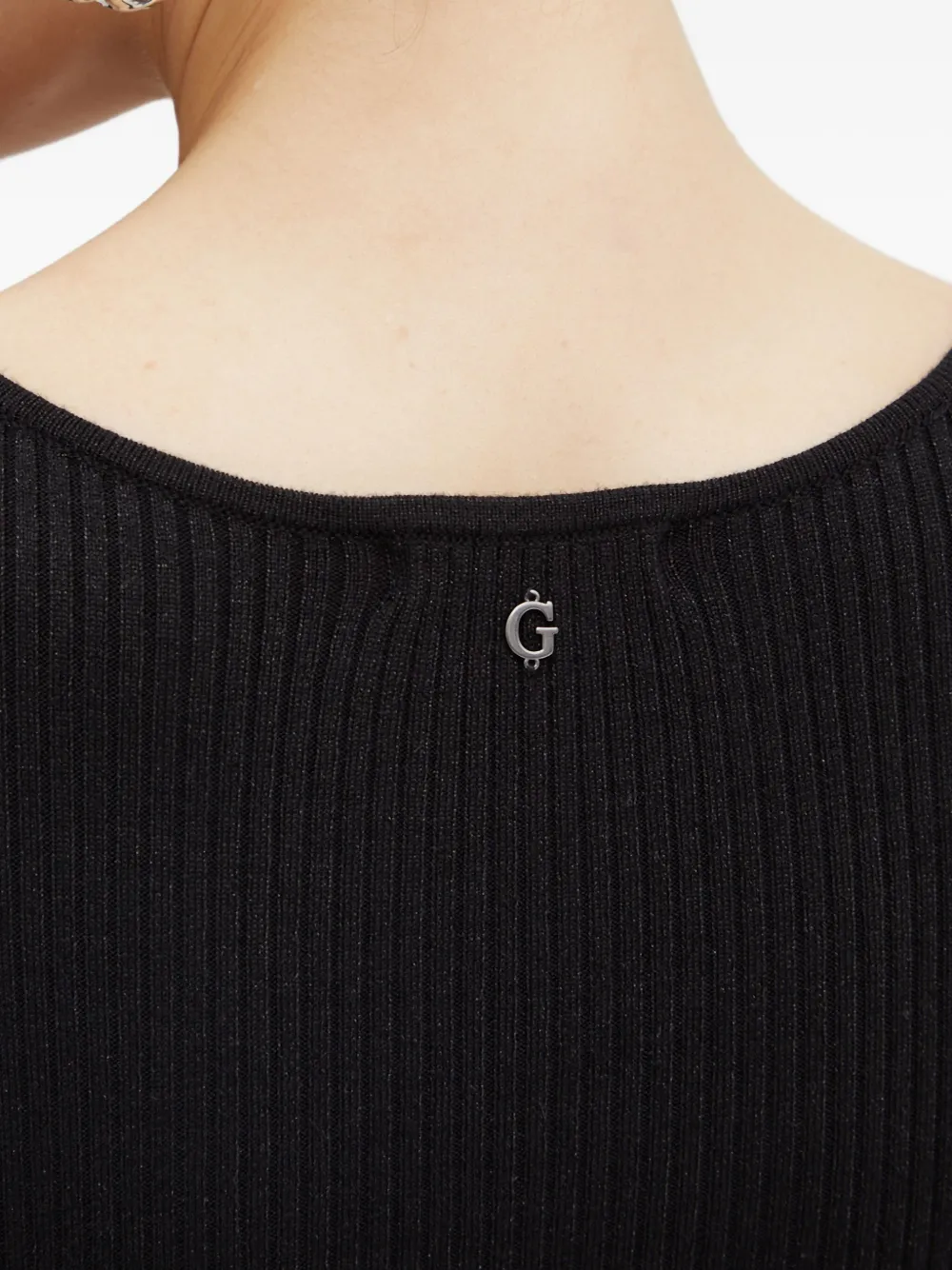 Guess Usa Cold-shoulder Long-sleeve Mini Dress In Black