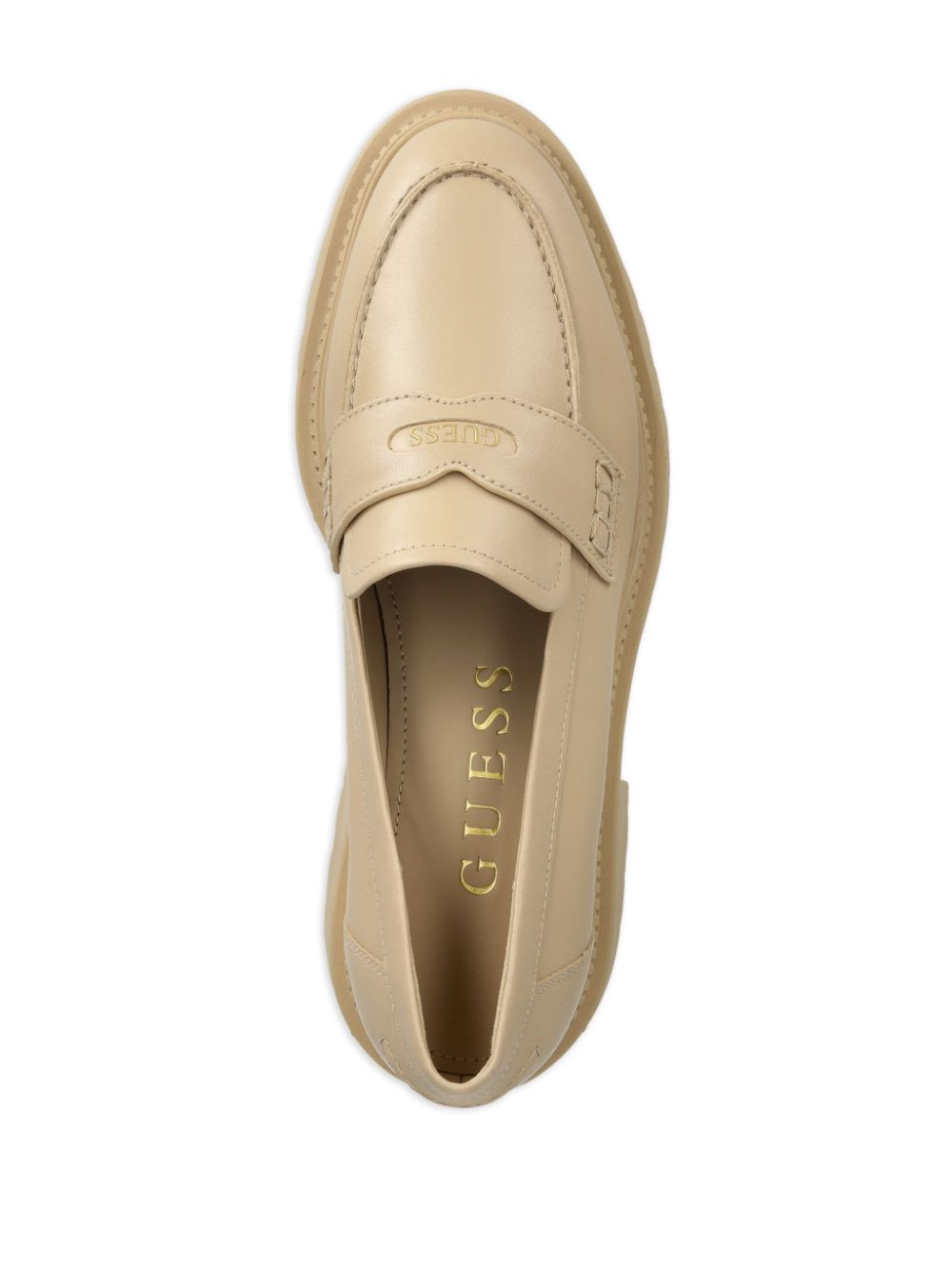 GUESS USA Loafers met logoprint Beige