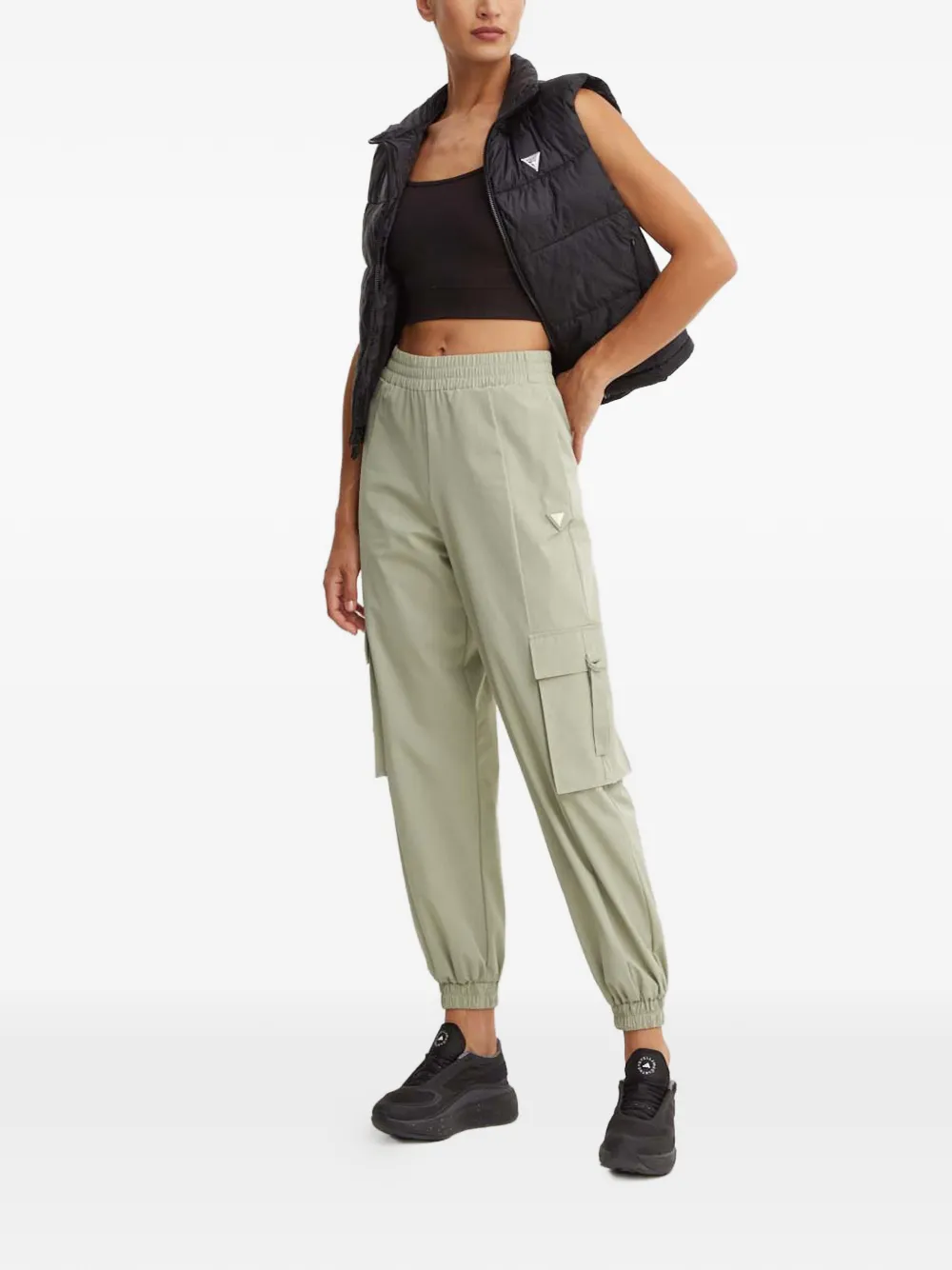 GUESS USA Cargo broek met logopatch - Groen