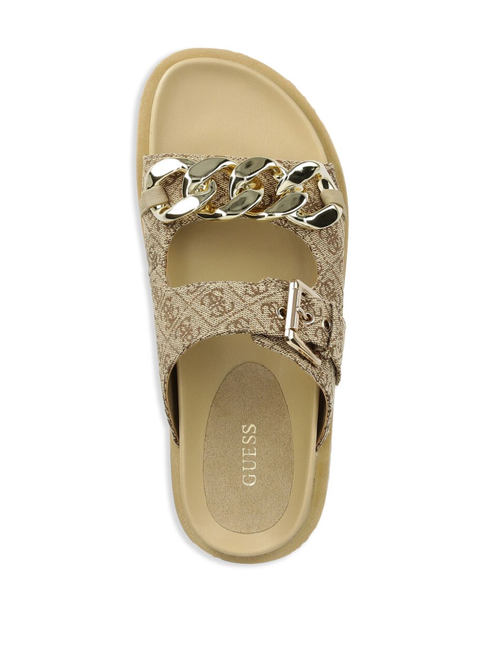 GUESS USA Sandalen met schakelketting Beige