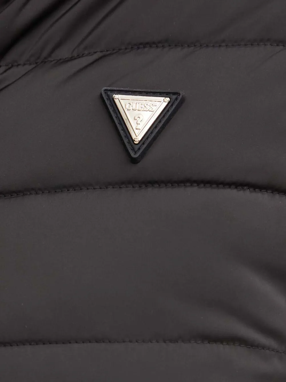 GUESS USA Gewatteerd jack met logodetail Zwart