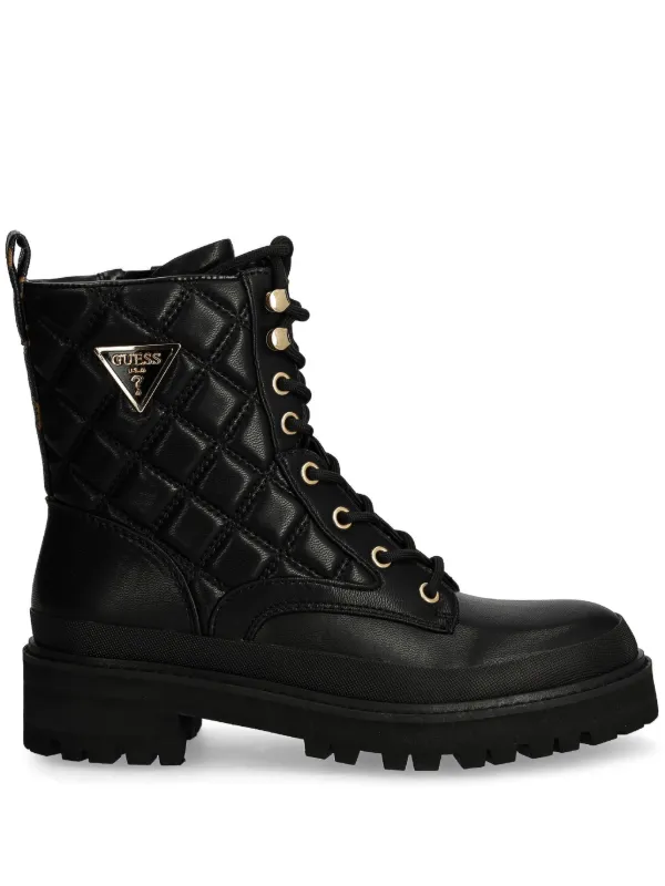 Black Guess Women's Combat Boots GUESS USA Badae Boots Black