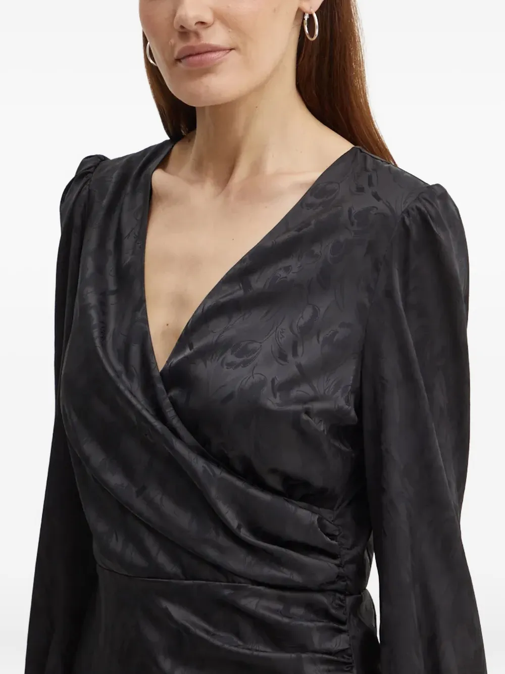 GUESS USA Gesmockte mini-jurk met lange mouwen Zwart