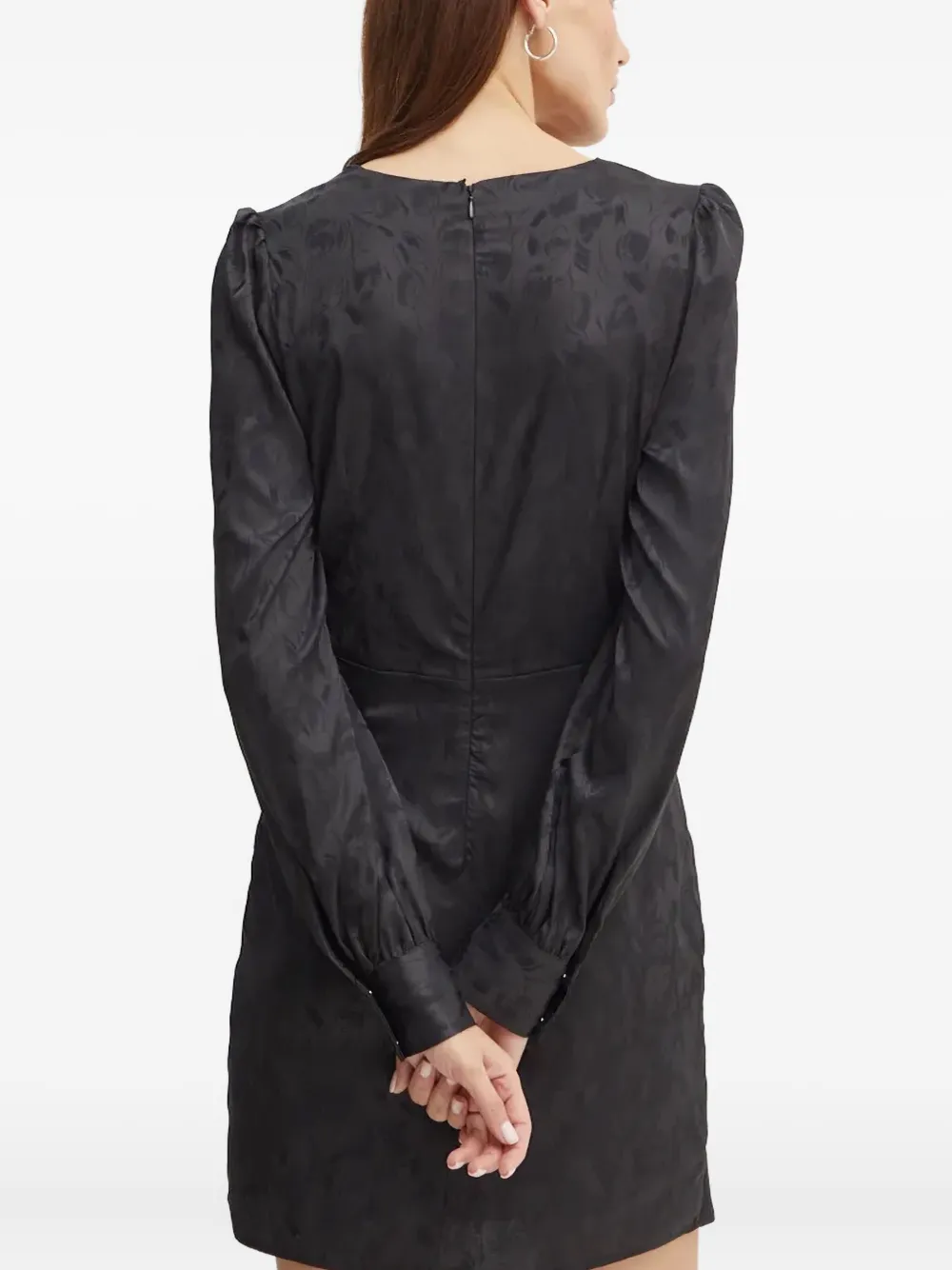 GUESS USA Gesmockte mini-jurk met lange mouwen Zwart