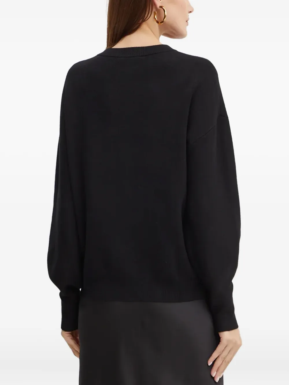 Guess Usa Sequin-embellished Crew-neck Sweatshirt In Black