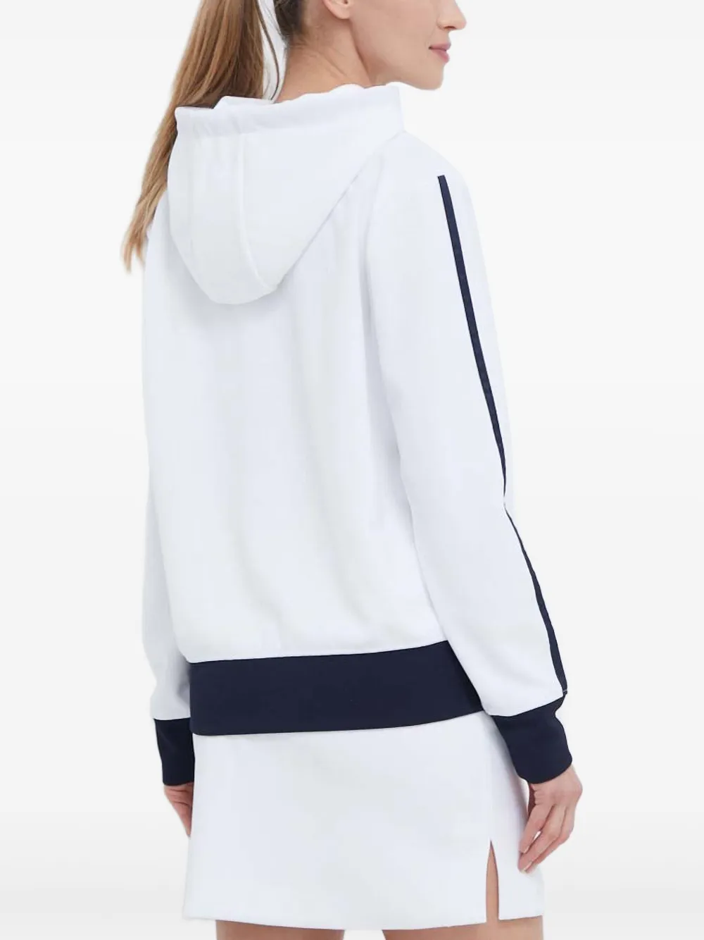 Guess Usa Long-sleeve Logo-detail Hoodie In White