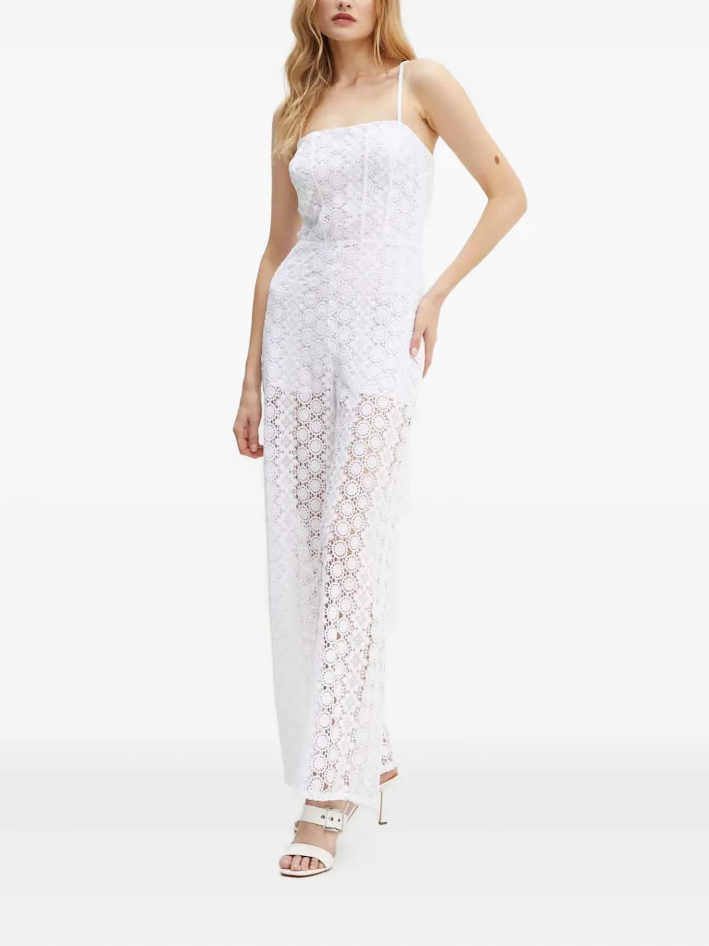 GUESS USA Jumpsuit verfraaid met kant - Wit