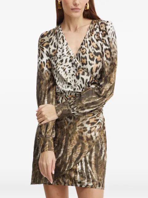 GUESS USA long-sleeve animal-print mini dress